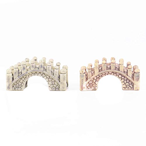 Monrocco 4 Pcs Simulated Stone Arch Bridge Resin Pendulum Staircase Stump Micro-Landscape DIY Material Decoration