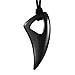 INBLUE Men's Stainless Steel Pendant Necklace Adjustable Black Wolf Teeth Tribal