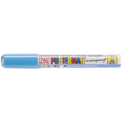 Zig 6mm Posterman Broad Chisel Tip Marker, Light Blue