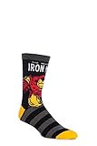 Men's 1 Pair SockShop Marvel Comics Hulk, Spider-Man, Iron Man and Wolverine Socks - Iron Man 7-12 Mens