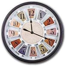 Smartsense 11 Inches Wall Clocks Silent Non-Ticking Multi-color Wall Clock Decorative Indoor Kitchen Clock, 3D Numbers Display, Battery Operated Wall Clocks (Length Width Height) (11 11 1.5) Inches