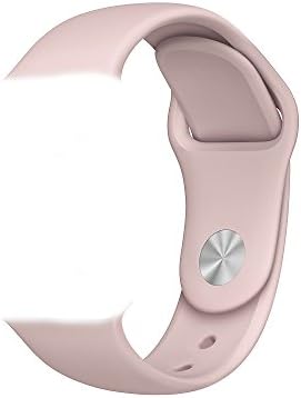 WESHOT Apple Watch Band, Silicone Soft Replacement Watch Band Strap For Apple Watch Sport Edition 38/42MM S/M M/L (Pink Sand, 38MM S/M)
