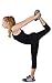ABUSA Cotton Yoga Capri Pants Women's Tummy Control Workout Leggings Non See-Through Fabric XL Black