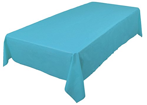 Amcrate Rectangular Plastic Light Blue Reusable Table Cover - Ideal for Weddings, Party’s, Birthdays, Dinners, Lunch’s, Or for Any Tableware Use, (54" x 108") - Thumbnail 2