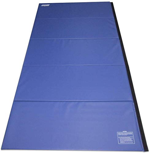 gymmatsdirect 5'x10'x2 Super Large Gymnastics Exercise Tumbling Mat, 5 Panels Folding Gym mats, Blue
