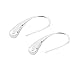 WKShop Jewelry Teardrop Hook Stainless Steel Silver Hoop Earrings