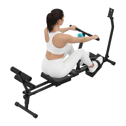 Cecotec Máquina de Remo Hidráulica - Plegable y Compacta - Drumfit Rower CompactROW. 12 Niveles de Resistencia, Peso hasta 110kg, Fortalece Brazos, Espalda y Mejora la Resistencia Cardiovascular