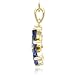10k Yellow Gold Shades of Created Sapphire and Diamond-Accented Flower Pendant Necklace, 18