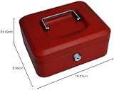 Pavo Premium 10-Inch Metal Cash Box with 2 Keys and Removable Tray Dark Grey view 4