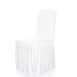 Anself Pleated Solid Ruffled Stretchable Removable Washable Dining Chair Cover Spandex Seats Slipcover for Wedding Party Hotel