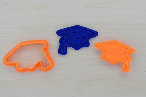 Graduation Cap Cookie Cutter and Stamp Set (2.7 x 1.9 inches)