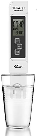 PPM Meter, Newdy Digital Water Quality TDS Tester, TDS, EC, Temperature Tester 3 in 1, 0-9990 ppm, 1 ppm Resolution,+/-2% High Accuracy, for Hydroponics, Pool, Aquarium, Spa-White