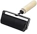 Rubber Roller, Ideal for Anti Skid Tape Construction Tools, Print, Ink and Stamping Tools (3-Inch, Black Roller/Wooden Handle)