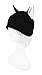 Mrawp Women's Black Fleece Beanie Cat Hat (Black with White)