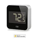 Eve Degree - Connected Weather Station for tracking temperature, humidity & air pressure, IPX3 water resistance, LCD display, Bluetooth Low Energy, black (Apple HomeKit) (Renewed)