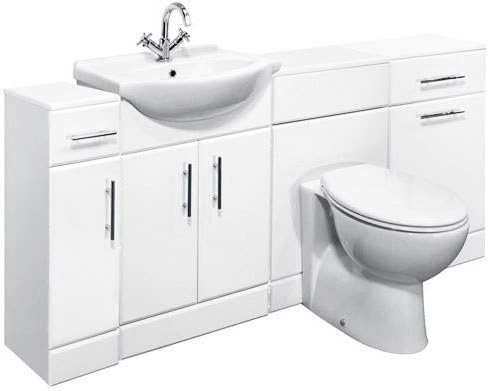 VeeBath Linx 1600mm Bathroom Vanity Unit & WC Toilet Unit Set