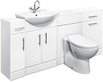 VeeBath Linx 1600mm Bathroom Vanity Unit & WC Toilet Unit Set