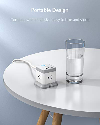 image for BESTEK Power Strip with USB, Vertical Cube Mountable Power Outlet Exte