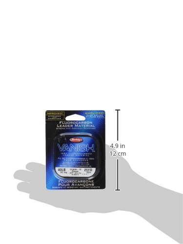 Berkley Vanish Leader Material Coil, Clear, 40lb | 18.1kg, 30yd | 27m Fluorocarbon Fishing Line, Suitable for Saltwater Environments