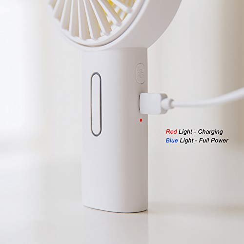 Handheld Fan,Mini USB Fan Desk Fan Up/Down 15°Angle 3 Speed Easy Carry Lightweight Rechargeable Battery Up to 7 hours for Outdoor Travel,Camping,Hiking,Office (Handheld Fan-Blue, Φ=3.6inch/9.2cm)