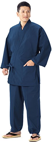 Samue (This is Something You can wear at Home & Work Clothes) Made in Japan Kurume *Import *Japanese Clothes Size (Blue, L) - Thumbnail 4