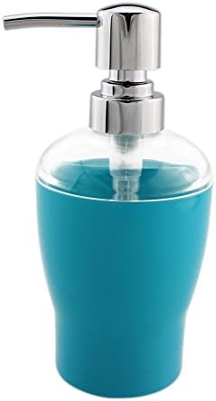 Cozhome Soap or Lotion Dispenser Pump Chrome Shampoo Ocean Blue &amp; Clear Bottle for Home, Kitchen, Bathroom Countertop 10OZ(300ML)