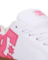 DC Women's Court Graffik Sneaker, White/Pink/Gum, 5.5