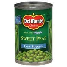 Del Monte low sodium sweet peas 15oz (024000565154)