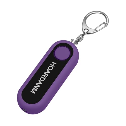 HOARDANM Personal Alarm for Women, Girls Simple Personal Safety Alarm, Extra LED Strobe Light, Safety Self Defense Keychain, Loud Horns & Siren (Violet).