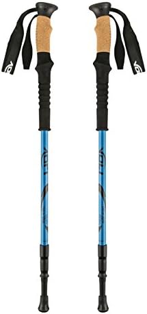 Voli Trekking Pole - Carbon Fiber Collapsible and Adjustable Trekking Poles with Cork Handle - Two Pack Includes Additional Pole Tips and Attachments