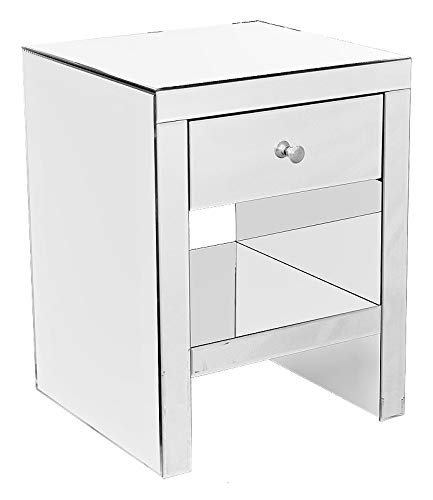 Duratribe Contemporary 1 Drawer Mirrored Bedside Table Lamp Table Mirrored Bedroom Furniture Buy Online In Andorra At Andorra Desertcart Com Productid 48219451