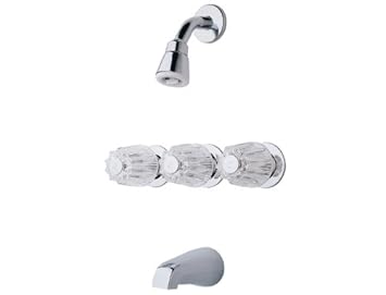 Pfister G01 1120 3 Handle Tub Shower Faucet With Metal Verve