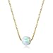 Sterling Silver 6mm Created Opal Choker Necklace - Choose Yellow Gold, Rose Gold, or Rhodium Finish