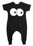 Newborn Toddler Infant Baby Boy Girl Romper Jumpsuit Bodysuit Clothes Outfits (0-6 Months, Black)