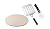 ModernHome 3 Piece Set Grill King Pizza Stone Kit, Natural