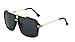 Evidence Metal & Plastic Hip Hop Flat Top Aviator Sunglasses (Matte Black & Gold Frame w/Case, Black)