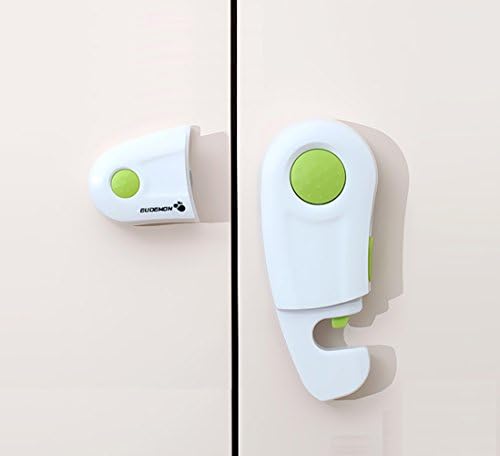 Hapsun Baby Proof Cabinet Locks, Child Safety Locks Latch For Cupboard, Refrigerator ,Drawers and Owen (2 Pcs Green)
