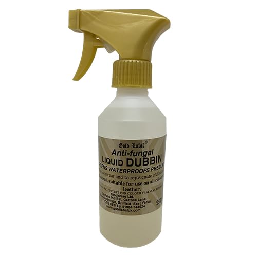 Gold Label Anti-Fungal Liquid Dubbin 250ml - Soften, Waterproof & Protect All Leather Items - Footwear Protection & Leather Rejuvenation with Potent Fungistat