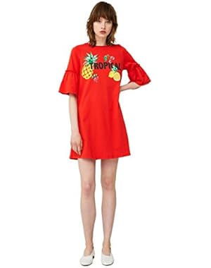 Mango Women's Ruffled Sleeve Dress