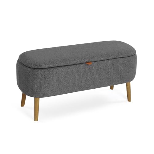 Versa Maniko Chic Style Footstool, Dimensions (H x L x W) 45 x 94 x 37 cm, Dark Grey