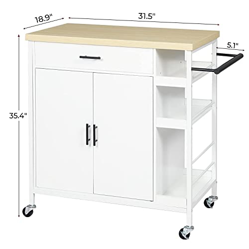 Hasuit Kitchen Island Cart with Storage, Rolling Kitchen Island with