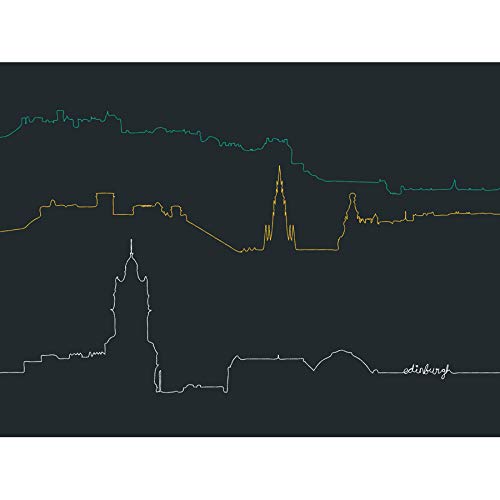 Wee Blue Coo Edinburgh Scotland Cityscape Skyline Line Drawing Canvas Print