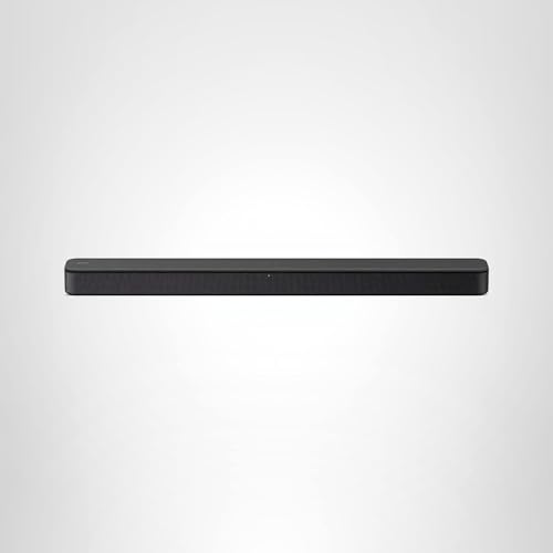 Barra de sonido Sony S100F de 2.0 canales con altavoz Bass Reflex, tweeter integrado y Bluetooth (HTS100F), fácil configuración, compacta, para uso en la oficina en casa con sonido claro, negro