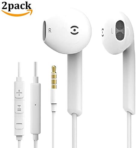 ZCOTU Earphones with Mic In-Ear High Definition Wired Noise Isolating Headset Earbuds Headphones for iPhone iPod iPad MP3 Players and more(2 pack)