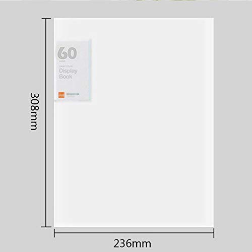 Hirkase Clear File Folders Protector Presentation Book Organizer Binder Office School Supplies for 100-Page Capacity for A4 and Letter Size Inserts Available for Report Sheets, Artworks(White)