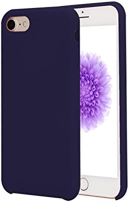 iPhone 7 Case, Ultra Thin Liquid Silicone Gel Rubber Shockproof Case and Ultra Soft Microfiber Cloth Lining Cushion for iPhone 7/8 (Lilac)