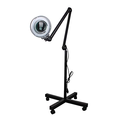 Niome Stand Magnifier Light,10X LED Glass Floor Lamp Rolling Adjustable