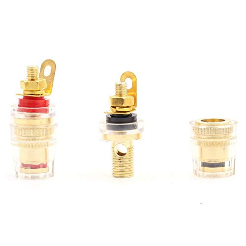 4Pieces 4mm Banana Plug Socket Connector Binding Post for Amplifier Speaker Terminal in-Wall Plate