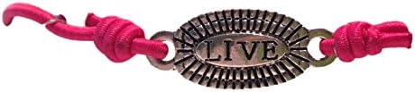 Inspirational 2 Sided 'Live Celebrate' Hot Pink Stretch Bracelet