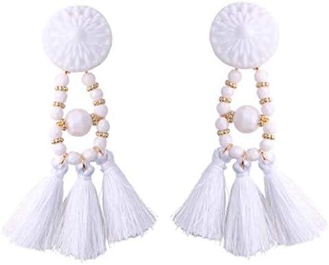 Yililay Tassel Earrings 1 Pair Women Long Dangle Drops Crystal Earrings Bohemian Jewelry Pendant Dangling Dropping
